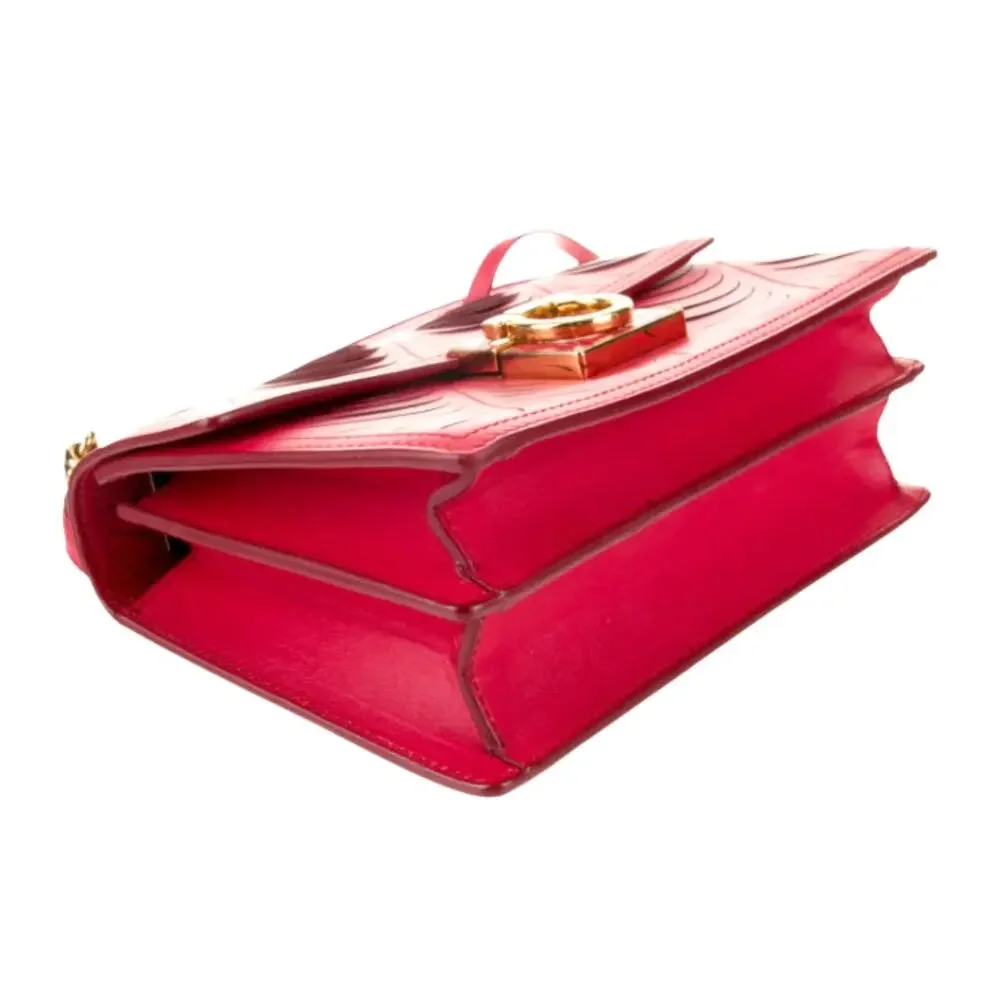 Salvatore‎ Ferragamo Bag Crossbody Shoulder Gancini Top Handle Red Leather Purse